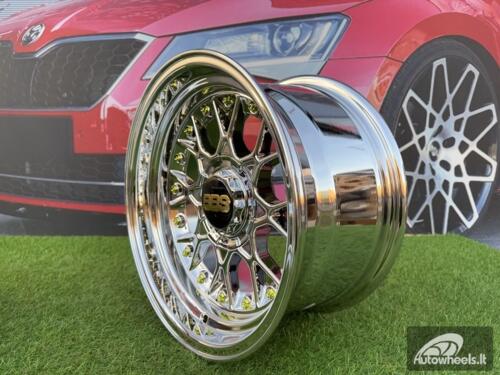 Ratlankis BBS RS Style R15X8J 4X100/4X114.3 ET0 73.1 Black Chrome with Silver rivets