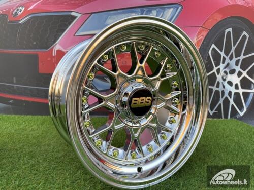 Ratlankis BBS RS Style R15X8J 4X100/4X114.3 ET0 73.1 Black Chrome with Silver rivets