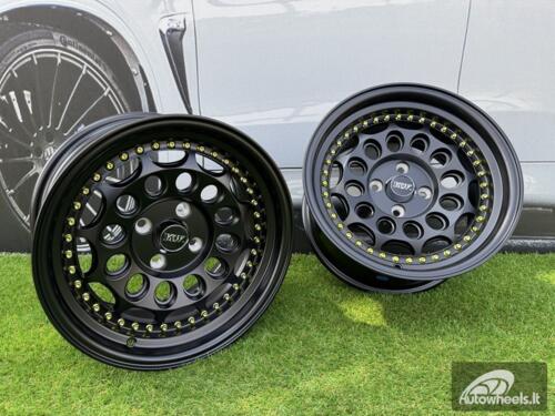  Ratlankis HVN Rotiform Style  R15X8J 4X100 ET10 73.1 Matt Black with Gold rivets