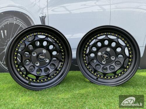  Ratlankis HVN Rotiform Style  R15X8J 4X100 ET10 73.1 Matt Black with Gold rivets