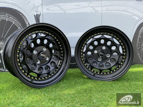  Ratlankis HVN Rotiform Style  R15X8J 4X100 ET10 73.1 Matt Black with Gold rivets