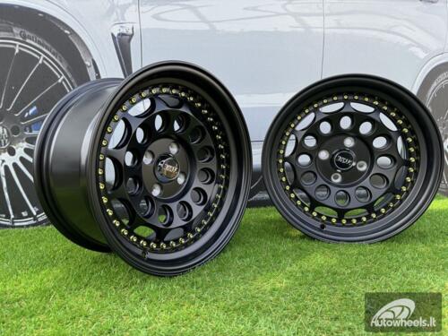  Ratlankis HVN Rotiform Style  R15X8J 4X100 ET10 73.1 Matt Black with Gold rivets