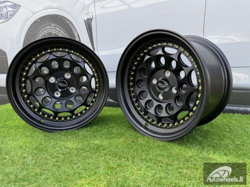  Ratlankis HVN Rotiform Style  R15X8J 4X100 ET10 73.1 Matt Black with Gold rivets