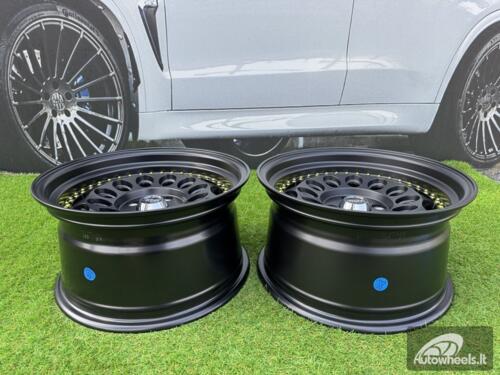  Ratlankis HVN Rotiform Style  R15X8J 4X100 ET10 73.1 Matt Black with Gold rivets