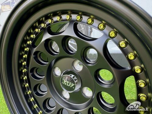  Ratlankis HVN Rotiform Style  R15X8J 4X100 ET10 73.1 Matt Black with Gold rivets