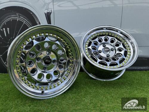  Ratlankis HVN Rotiform Style  R15X8J 4X100 ET10 73.1 Black chrome with Gold Rivets