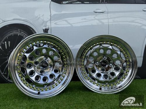  Ratlankis HVN Rotiform Style  R15X8J 4X100 ET10 73.1 Black chrome with Gold Rivets