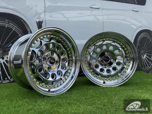  Ratlankis HVN Rotiform Style  R15X8J 4X100 ET10 73.1 Black chrome with Gold Rivets