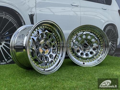  Ratlankis HVN Rotiform Style  R15X8J 4X100 ET10 73.1 Black chrome with Gold Rivets