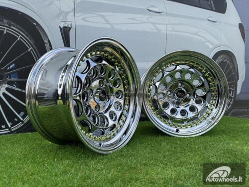  Ratlankis HVN Rotiform Style  R15X8J 4X100 ET10 73.1 Black chrome with Gold Rivets