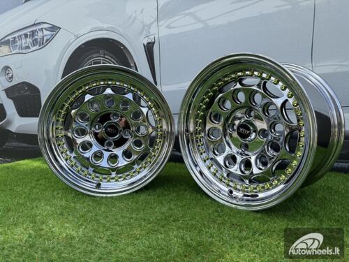  Ratlankis HVN Rotiform Style  R15X8J 4X100 ET10 73.1 Black chrome with Gold Rivets
