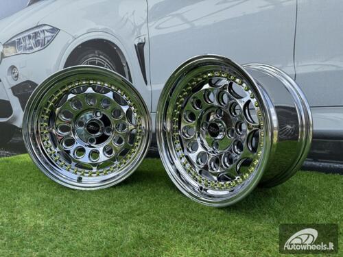  Ratlankis HVN Rotiform Style  R15X8J 4X100 ET10 73.1 Black chrome with Gold Rivets