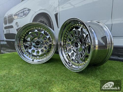  Ratlankis HVN Rotiform Style  R15X8J 4X100 ET10 73.1 Black chrome with Gold Rivets