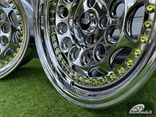  Ratlankis HVN Rotiform Style  R15X8J 4X100 ET10 73.1 Black chrome with Gold Rivets