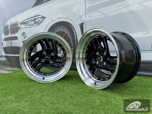  Ratlankis HIRO V1-R Style  R15X8.5J 4X100 ET10 73.1 Gloss Black with Diamond cut lip 