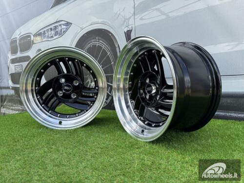  Ratlankis HIRO V1-R Style  R15X8.5J 4X100 ET10 73.1 Gloss Black with Diamond cut lip 