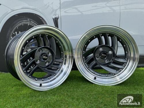  Ratlankis HIRO V1-R Style R15X8.5J 4X100 ET10 73.1 Grey with Diamond cut lip and silver rivets