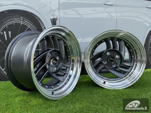  Ratlankis HIRO V1-R Style R15X8.5J 4X100 ET10 73.1 Grey with Diamond cut lip and silver rivets