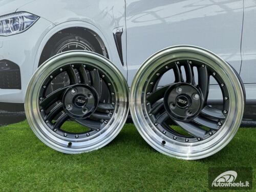  Ratlankis HIRO V1-R Style R15X8.5J 4X100 ET10 73.1 Grey with Diamond cut lip and silver rivets