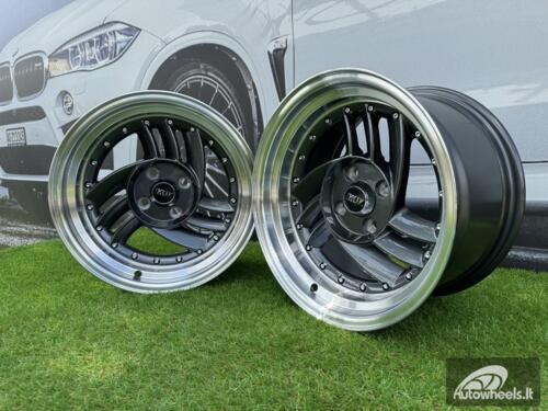  Ratlankis HIRO V1-R Style R15X8.5J 4X100 ET10 73.1 Grey with Diamond cut lip and silver rivets