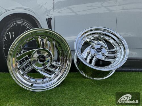  Ratlankis HIRO V1-R Style R15X8.5J 4X100 ET10 73.1 Chrome with silver rivets