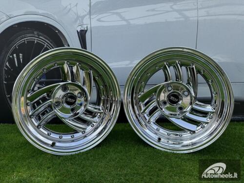  Ratlankis HIRO V1-R Style R15X8.5J 4X100 ET10 73.1 Chrome with silver rivets