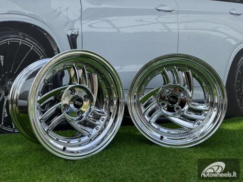  Ratlankis HIRO V1-R Style R15X8.5J 4X100 ET10 73.1 Chrome with silver rivets