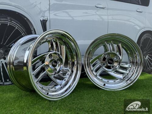  Ratlankis HIRO V1-R Style R15X8.5J 4X100 ET10 73.1 Chrome with silver rivets