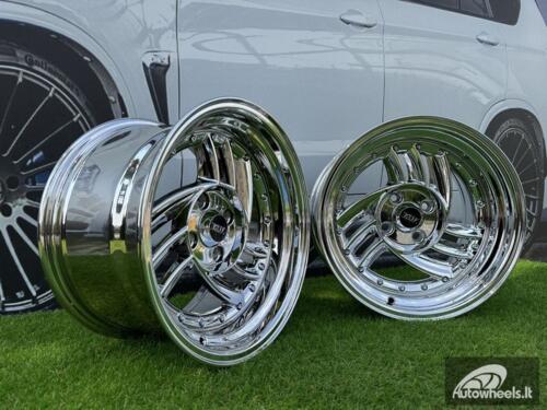  Ratlankis HIRO V1-R Style R15X8.5J 4X100 ET10 73.1 Chrome with silver rivets