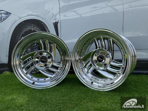  Ratlankis HIRO V1-R Style R15X8.5J 4X100 ET10 73.1 Chrome with silver rivets