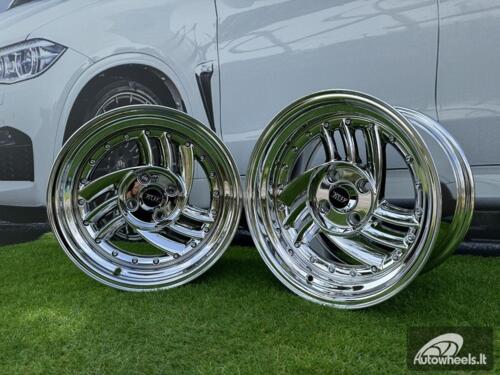  Ratlankis HIRO V1-R Style R15X8.5J 4X100 ET10 73.1 Chrome with silver rivets