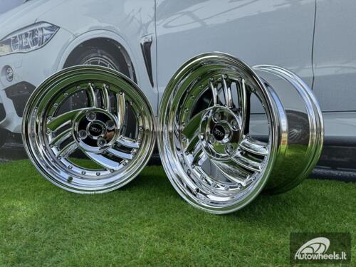  Ratlankis HIRO V1-R Style R15X8.5J 4X100 ET10 73.1 Chrome with silver rivets