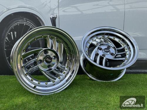  Ratlankis HIRO V1-R Style R15X8.5J 4X100 ET10 73.1 Black chrome with gold rivets