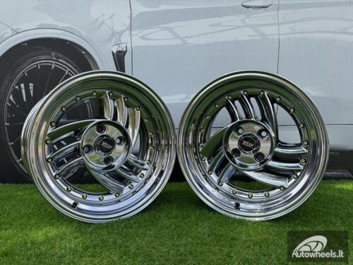 Ratlankis HIRO V1-R Style R15X8.5J 4X100 ET10 73.1 Black chrome with gold rivets