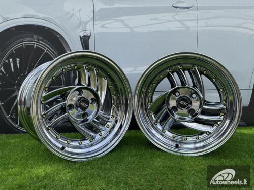  Ratlankis HIRO V1-R Style R15X8.5J 4X100 ET10 73.1 Black chrome with gold rivets