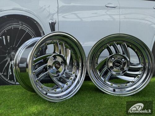  Ratlankis HIRO V1-R Style R15X8.5J 4X100 ET10 73.1 Black chrome with gold rivets