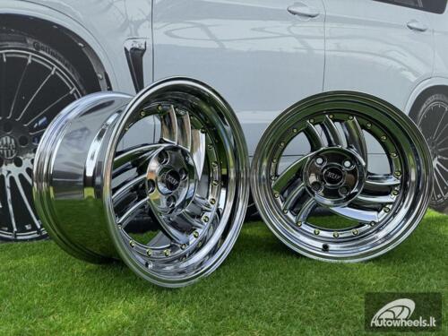  Ratlankis HIRO V1-R Style R15X8.5J 4X100 ET10 73.1 Black chrome with gold rivets