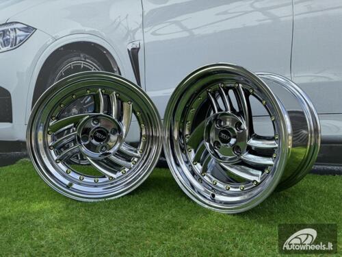  Ratlankis HIRO V1-R Style R15X8.5J 4X100 ET10 73.1 Black chrome with gold rivets