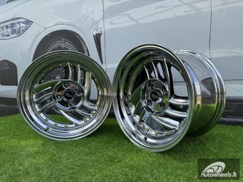  Ratlankis HIRO V1-R Style R15X8.5J 4X100 ET10 73.1 Black chrome with gold rivets