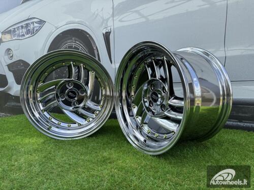  Ratlankis HIRO V1-R Style R15X8.5J 4X100 ET10 73.1 Black chrome with gold rivets