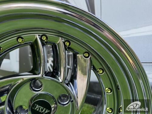  Ratlankis HIRO V1-R Style R15X8.5J 4X100 ET10 73.1 Black chrome with gold rivets
