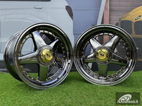 Ratlankis Ferrari Azev Type A Style R17X8.5J 5X112/5X120 ET25 72.6 Black chrome with gold rivets