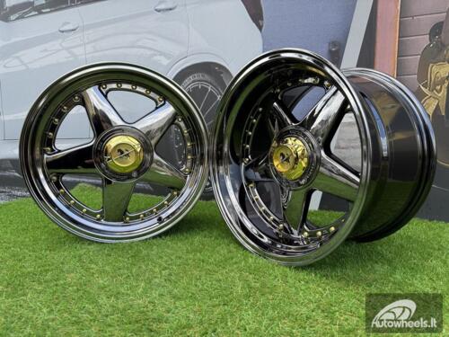Ratlankis Ferrari Azev Type A Style R17X8.5J 5X112/5X120 ET25 72.6 Black chrome with gold rivets