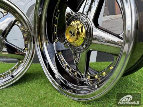 Ratlankis Ferrari Azev Type A Style R17X8.5J 5X112/5X120 ET25 72.6 Black chrome with gold rivets