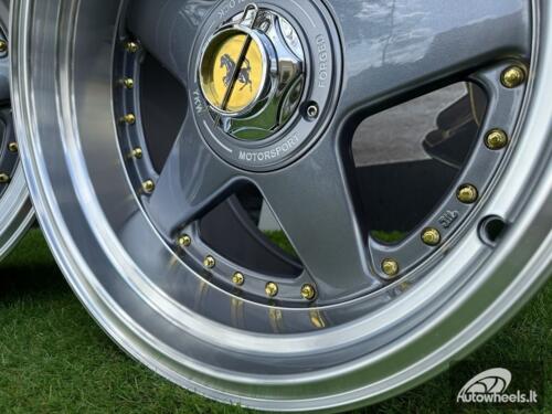  Ratlankis Ferrari Azev Type A Style R17X10J 5X112/5X120 ET15 72.6 Grey with Diamond cut lip and gold rivets