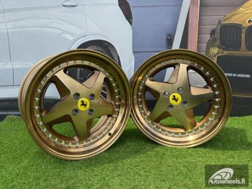 Ratlankis Ferrari 348 Style R17X8.5J 4X100 ET30 73.1 Bronze with silver rivets