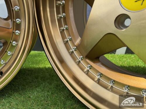 Ratlankis Ferrari 348 Style R17X8.5J 4X100 ET30 73.1 Bronze with silver rivets