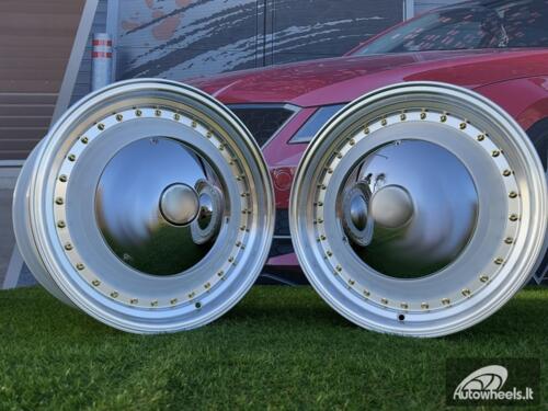 Ratlankis Smoothie Classic Style R17X7.5J 5X100/5X112 ET30 73.1 White with Diamond cut lip and gold rivets