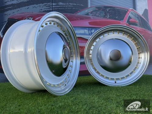 Ratlankis Smoothie Classic Style R17X7.5J 5X100/5X112 ET30 73.1 White with Diamond cut lip and gold rivets