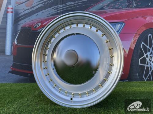 Ratlankis Smoothie Classic Style R17X7.5J 5X100/5X112 ET30 73.1 White with Diamond cut lip and gold rivets